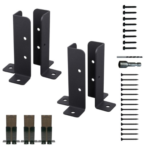 Post Base Fit Mailbox Railing Bracket, Adjustable Deck Support