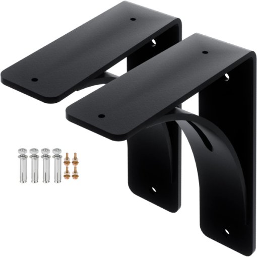 Metal Shelf Steel Brackets Matte Black