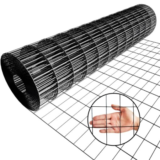 Black PVC Coated Welded Metal Wire Fence
